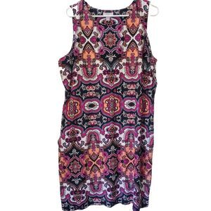 Charter Club Womens Dress size 1x Black Pink Pullover Tank Soft Silky Stretch